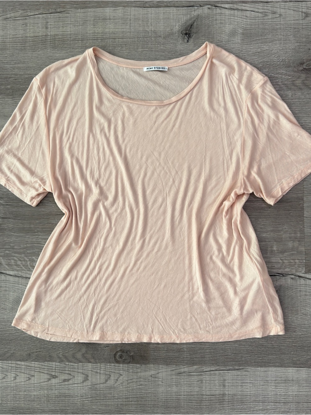 Acne Light Blush Short Sleeve Scoop Neck Tee